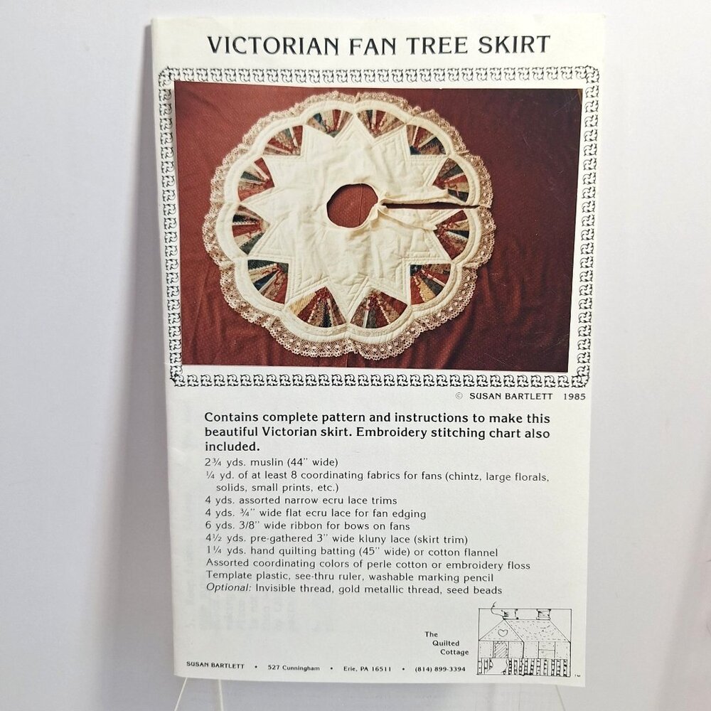 Victorian Fan Tree Skirt Pattern Complete Sewing Instructions 1985 Susan Bartlet - Picture 1 of 7